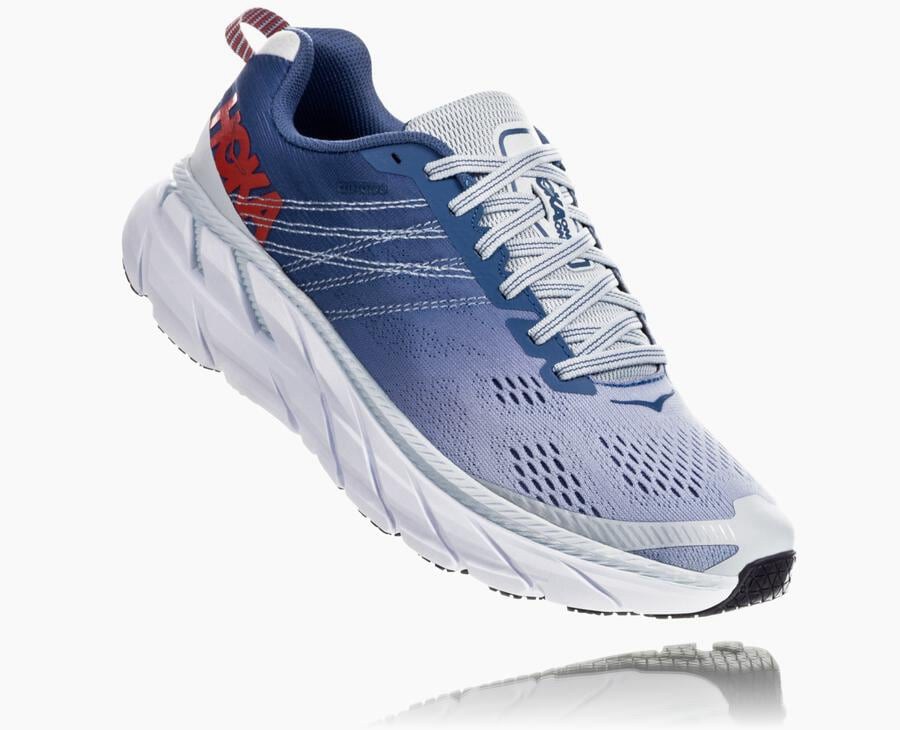 Hoka One One Vandresko Dame - Clifton 6 - Blå/Hvide - 941635YDA